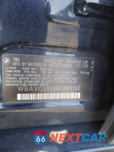 Zdjęcie 13 z 13 samochodu: 2008 BMW 328 I SULEV VIN:WBAVC53538FZ89130 - miniatura