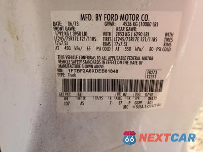 Zdjęcie 12 z 13 samochodu: 2013 FORD F250 SUPER DUTY VIN:1FTBF2A6XDEB81848 - miniatura
