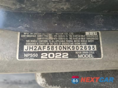 Zdjęcie 10 z 10 samochodu: 2022 HONDA NPS50 VIN:JH2AF5810NK902695 - miniatura