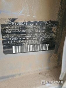 Zdjęcie 12 z 12 samochodu: 2013 HYUNDAI ELANTRA GLS VIN:KMHDH4AEXDU521930 - miniatura
