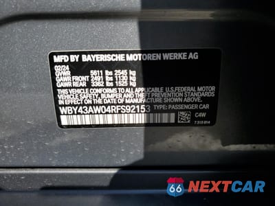 Zdjęcie 14 z 14 samochodu: 2024 BMW IX XDRIVE50 VIN:WB523CF03RCR31365 - miniatura