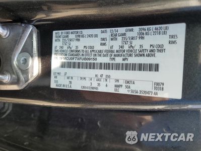 Zdjęcie 12 z 14 samochodu: 2015 FORD ESCAPE S VIN:1FMCU0F7XFUB09150 - miniatura
