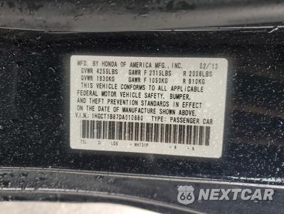 Zdjęcie 15 z 15 samochodu: 2013 HONDA ACCORD EXL VIN:1HGCT1B87DA010880 - miniatura