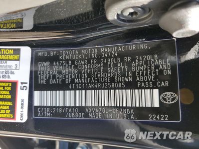 Zdjęcie 13 z 14 samochodu: 2024 TOYOTA CAMRY LE VIN:4T1C11AK4RU258085 - miniatura
