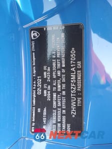 Zdjęcie 12 z 14 samochodu: 2021 LAMBORGHINI HURACAN EVO VIN:ZHWUT5ZF5MLA17050 - miniatura