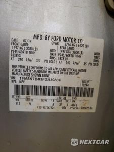 Zdjęcie 15 z 15 samochodu: 2015 FORD EXPLORER VIN:1FM5K7B83FGA39804 - miniatura