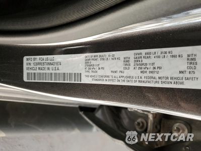 Zdjęcie 14 z 15 samochodu: 2022 RAM 1500 BIG HORN/LONE STAR VIN:1C6RREBTXNN431674 - miniatura