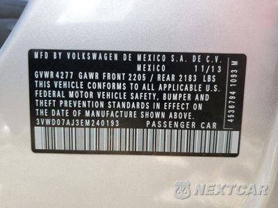 Zdjęcie 12 z 12 samochodu: 2014 VOLKSWAGEN JETTA SE VIN:3VWD07AJ3EM240193 - miniatura