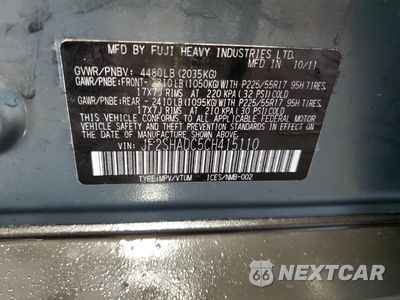 Zdjęcie 13 z 15 samochodu: 2012 SUBARU FORESTER 2.5X PREMIUM VIN:JF2SHADC5CH415110 - miniatura