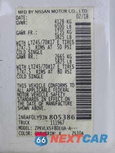 Zdjęcie 14 z 15 samochodu: 2018 NISSAN NV 2500 S VIN:1N6AF0LY9JN805386 - miniatura