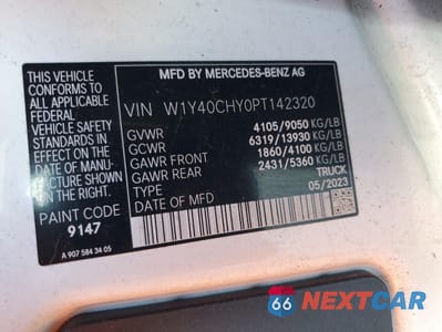 Zdjęcie 13 z 13 samochodu: 2023 MERCEDES-BENZ SPRINTER 2500 VIN:W1Y40CHY0PT142320 - miniatura