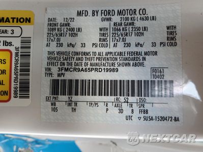 Zdjęcie 12 z 12 samochodu: 2023 FORD BRONCO SPORT VIN:3FMCR9A65PRD19989 - miniatura