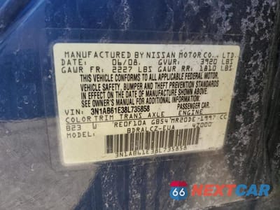 Zdjęcie 23 z 24 samochodu: 2008 NISSAN SENTRA 2.0 VIN:3N1AB61E38L735858 - miniatura