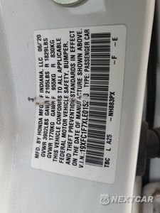 Zdjęcie 12 z 13 samochodu: 2020 HONDA CIVIC EXL VIN:19XFC1F7XLE015208 - miniatura