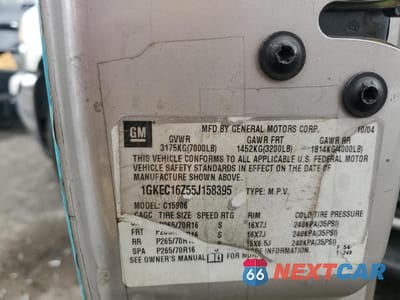 Zdjęcie 13 z 13 samochodu: 2005 GMC YUKON XL C1500 VIN:1GKEC16Z55J158395 - miniatura