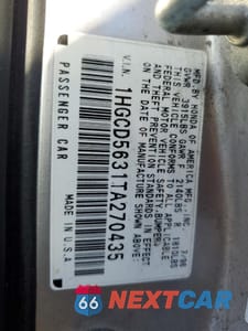Zdjęcie 14 z 14 samochodu: 1996 HONDA ACCORD LX VIN:1HGCD5631TA270435 - miniatura