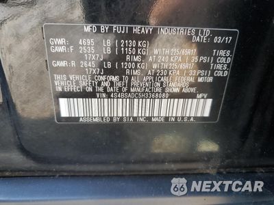 Zdjęcie 13 z 13 samochodu: 2017 SUBARU OUTBACK 2.5I PREMIUM VIN:4S4BSADC5H3368080 - miniatura