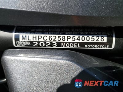Zdjęcie 9 z 9 samochodu: 2023 HONDA CBR500 RA VIN:MLHPC6258P5400528 - miniatura