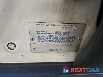 Zdjęcie 15 z 15 samochodu: 2002 SUBARU FORESTER L VIN:JF1SF63592H759385 - miniatura