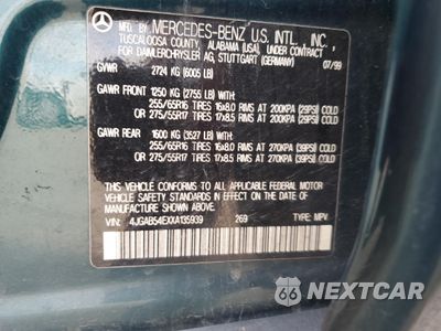 Zdjęcie 13 z 13 samochodu: 1999 MERCEDES-BENZ ML 320 VIN:4JGAB54EXXA135939 - miniatura