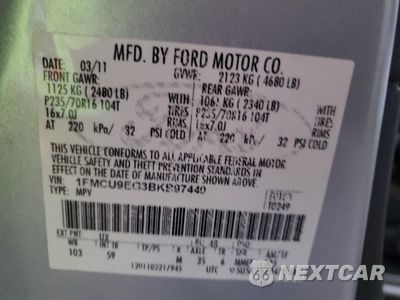 Zdjęcie 14 z 14 samochodu: 2011 FORD ESCAPE LIMITED VIN:1FMCU9EG3BKB97440 - miniatura