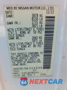 Zdjęcie 13 z 13 samochodu: 2013 NISSAN NV 1500 VIN:1N6BF0KL5DN113334 - miniatura