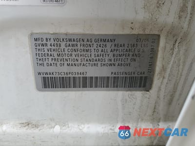 Zdjęcie 14 z 14 samochodu: 2006 VOLKSWAGEN PASSAT 2.0T VIN:WVWAK73C36P039467 - miniatura