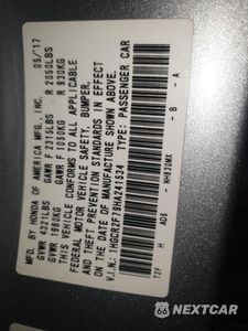 Zdjęcie 9 z 9 samochodu: 2017 HONDA ACCORD EX VIN:1HGCR2F79HA241534 - miniatura
