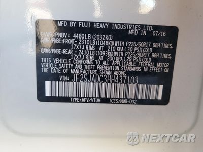 Zdjęcie 15 z 16 samochodu: 2017 SUBARU FORESTER 2.5I PREMIUM VIN:JF2SJADC3HH437103 - miniatura
