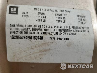 Zdjęcie 13 z 13 samochodu: 2005 PONTIAC GRAND AM SE VIN:1G2NE52E45M189740 - miniatura