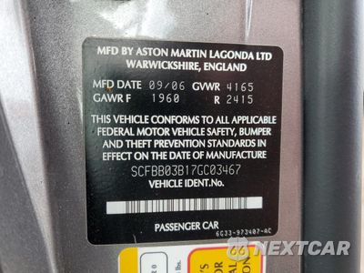 Zdjęcie 12 z 12 samochodu: 2007 ASTON MARTIN V8 VANTAGE VIN:SCFBB03B17GC03467 - miniatura