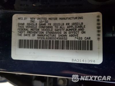 Zdjęcie 13 z 13 samochodu: 2003 PONTIAC VIBE VIN:5Y2SL62803Z456652 - miniatura