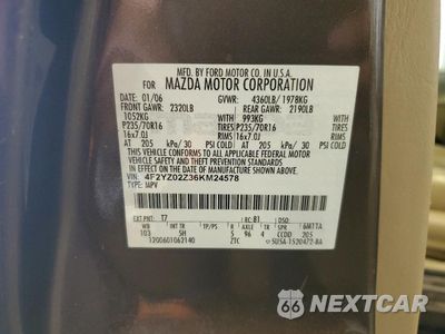 Zdjęcie 13 z 13 samochodu: 2006 MAZDA TRIBUTE I VIN:4F2YZ02Z36KM24578 - miniatura