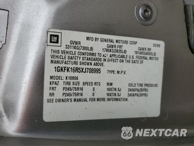 Zdjęcie 13 z 13 samochodu: 1999 GMC SUBURBAN K1500 VIN:1GKFK16R5XJ708995 - miniatura
