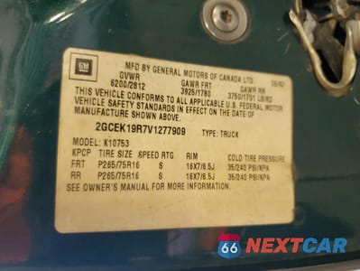Zdjęcie 12 z 12 samochodu: 1997 CHEVROLET GMT-400 K1500 VIN:2GCEK19R7V1277909 - miniatura