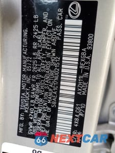 Zdjęcie 12 z 12 samochodu: 2022 LEXUS ES 300H BASE VIN:58AEA1C17NU021512 - miniatura