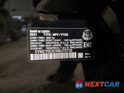 Zdjęcie 12 z 12 samochodu: 2022 BMW X6 M VIN:5YMCY0C01N9J70735 - miniatura