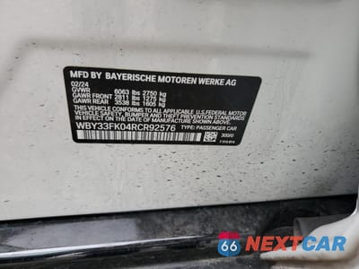 Zdjęcie 15 z 15 samochodu: 2024 BMW I5 EDRIVE 40 VIN:WBY33FK04RCR92576 - miniatura