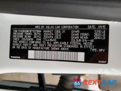 Zdjęcie 15 z 15 samochodu: 2015 VOLVO XC70 T6 PREMIER VIN:YV4902NK9F1221884 - miniatura