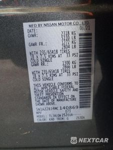 Zdjęcie 14 z 14 samochodu: 2021 NISSAN MURANO SV VIN:5N1AZ2BJ4MC140869 - miniatura
