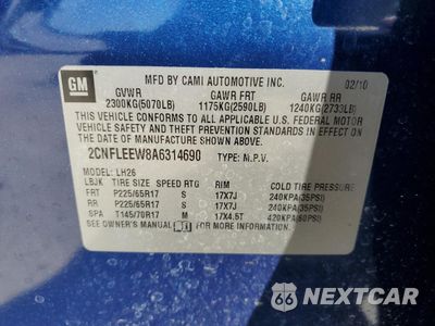 Zdjęcie 15 z 15 samochodu: 2010 CHEVROLET EQUINOX LT VIN:2CNFLEEW8A6314690 - miniatura