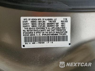 Zdjęcie 13 z 13 samochodu: 2010 HONDA ODYSSEY LX VIN:5FNRL3H27AB004846 - miniatura