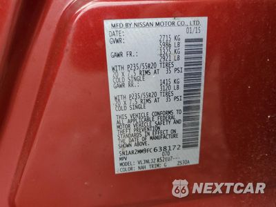 Zdjęcie 13 z 13 samochodu: 2015 NISSAN PATHFINDER S VIN:5N1AR2MM9FC638172 - miniatura