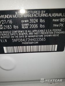 Zdjęcie 12 z 12 samochodu: 2017 HYUNDAI ELANTRA SE VIN:5NPD84LF2HH033565 - miniatura
