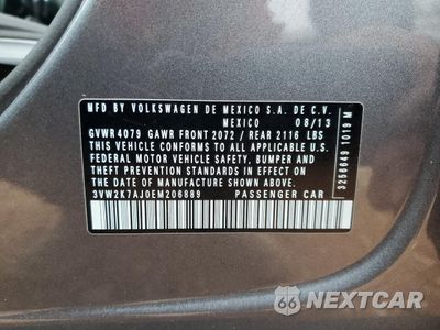 Zdjęcie 15 z 15 samochodu: 2014 VOLKSWAGEN JETTA BASE VIN:3VW2K7AJ0EM206889 - miniatura