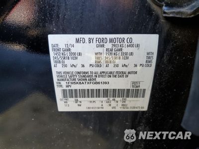 Zdjęcie 15 z 15 samochodu: 2015 FORD EXPLORER POLICE INTERCEPTOR VIN:1FM5K8ATXFGB61393 - miniatura
