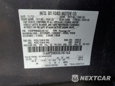 Zdjęcie 13 z 13 samochodu: 2013 FORD TAURUS SEL VIN:1FAHP2H8XDG181163 - miniatura