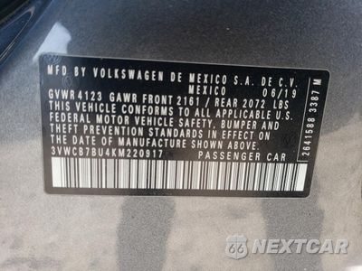 Zdjęcie 12 z 12 samochodu: 2019 VOLKSWAGEN JETTA S VIN:3VWCB7BU4KM220917 - miniatura