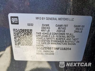Zdjęcie 12 z 12 samochodu: 2022 CHEVROLET MALIBU LT VIN:1G1ZD5ST5NF118204 - miniatura