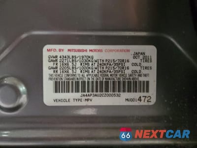 Zdjęcie 13 z 13 samochodu: 2012 MITSUBISHI OUTLANDER SPORT ES VIN:JA4AP3AU2CZ000532 - miniatura